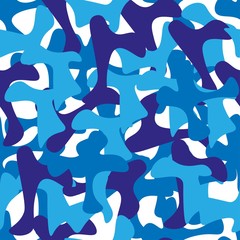 Abstract geometric seamless pattern in blue color. flat style. Stock vector illustration for decoration and design, wrapping paper, wallpaper, banners, fabrics, backgrounds and more.