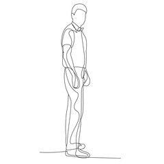 man continuous line drawing, sketch