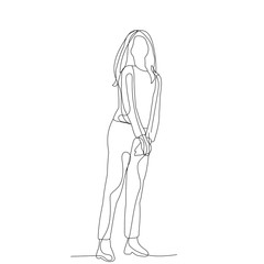  isolated, continuous line drawing girl, woman