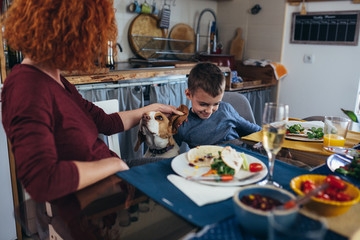 family gathering at home. vegan dinner party