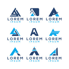Letter a abstract logo set template
