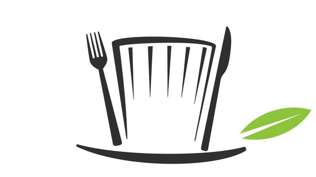 chef cuisine illustration, toque and cutlery