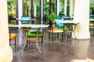 dining table in cafe restaurant