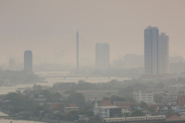 air pollution over Bangkok Thailand, PM2.5, February 2020