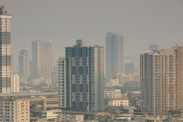 air pollution over Bangkok Thailand, PM2.5, February 2020