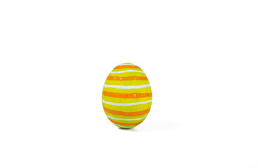 Happy easter, Easter painted egg isolated on white background.