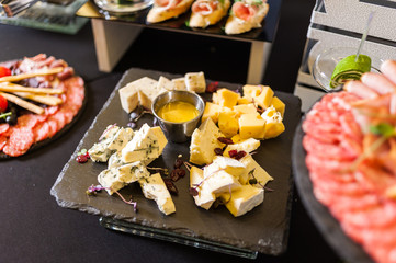 Buffet table for celebration with different dishes