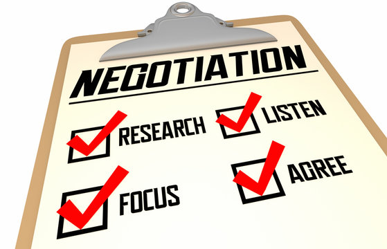 Negotiation Checklist How to Negotiate Get Best Deal Agreement 3d Illustration