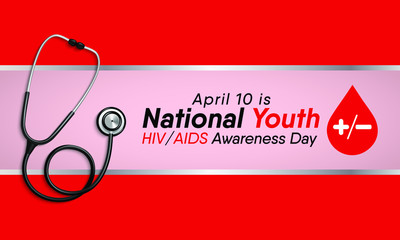 Vector illustration on the theme of National Youth HIV / AIDS Awareness Day observed on April 10th every year. Design assets.