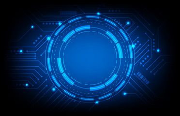 Obraz premium abstract background of sci fi hud ui with blue Printed Circuit Board