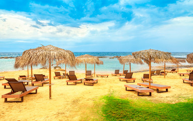 Limnara Beach in Aiya Napa, Cyprus. Ayia Napa coastline.