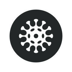 Bacteria graphic icon. Virus sign in the circle isolated on white background. Microbe symbol. Vector illustration