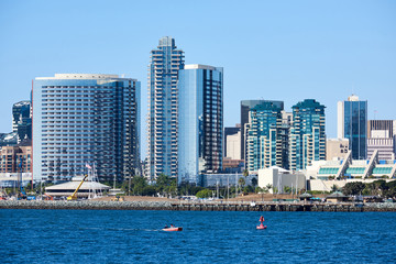 Fototapeta na wymiar San Diego downtown skyline buildings