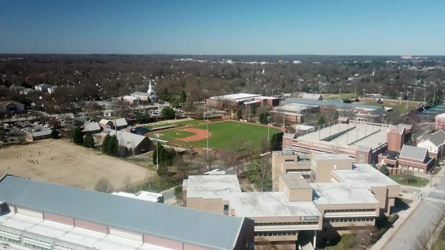 Aerial Push to Baseball Field on UNCG Campus