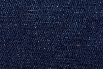 Texture of dark blue jeans as background, closeup