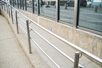Stainless steel railings on the beach