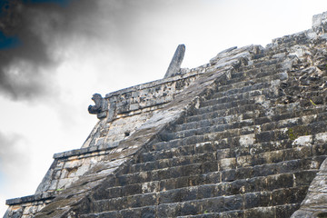 The Osario pyramid. Chichen Itza archaeological site. Architecture of ancient maya civilization....