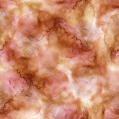 Watercolor Checkered Seamless Pattern. Hand Painted Background.