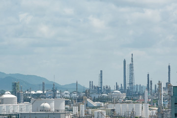 View of petrochemical plant or refinery plant in industry