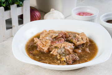 pork belly stew in liver and vinegar sauce also known as lechon paksiw 