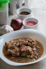 pork belly stew in liver and vinegar sauce also known as lechon paksiw 