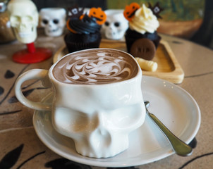 hot cocoa in halloween day.