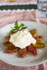 sweetened guava topped with greek yoghurt 