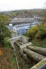 Large long pipes of pumped storage hydro plant