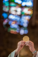 Priest giving Eucharist