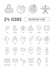 Vector Line Icons of Valentine's Day