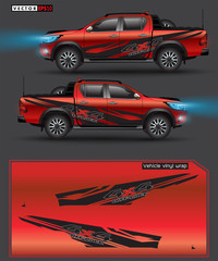 4 wheel drive truck and car graphic vector. abstract lines with black background design for vehicle vinyl wrap