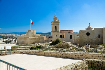Fototapeta na wymiar Citadel in Victoria Gozo Maltese Islands