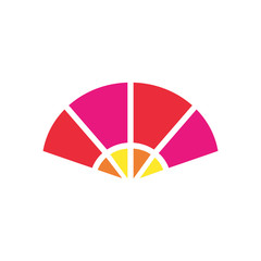 chinese fan icon design vector template