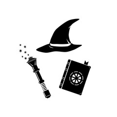 Wizard Character Vector Icon Illustration silhouette