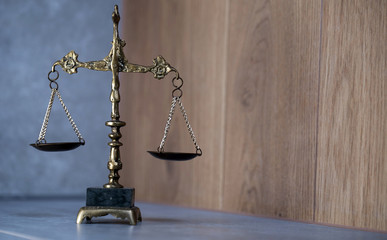 Law and Jusitce concept photo, grey stone background