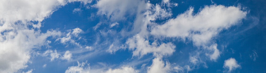 Blue sky with white clouds, natural backgrounds, panoramic sky
