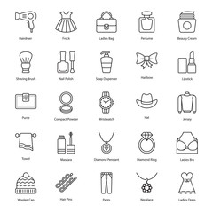  Beauty and Fashion Line Icons Pack 