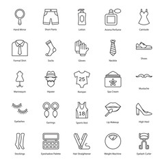 Beauty and Fashion Accessories Line Icons Pack 