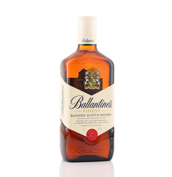 Berlin - JAN 15, 2020: Ballantine's  Blended Scotch whiskies on store shelf in Berlin  Ballantine's It is range of Blended Scotch whiskies produced by Pernod Ricard in Dumbarton, Scotland.