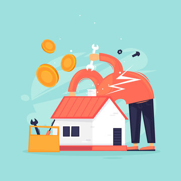 Home repair, construction. Flat design vector illustration.