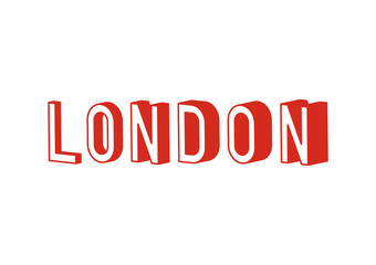 London text with 3d isometric effect