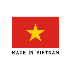 Made in Vietnam icon with Vietnamese flag