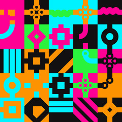 Neon Abstract Vector Pattern Design