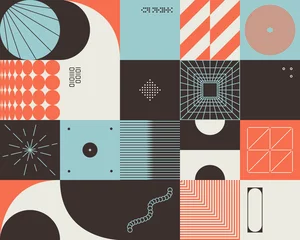 Retro Zukunft abstraktes Vektormuster © Normform