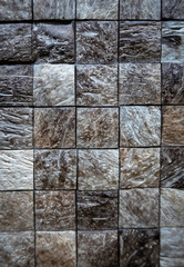 Gray ceramic mosaic on the wall as background