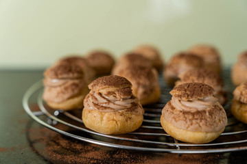 Choux pastry cream france dessert