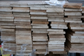 Wooden planks at the carpentry shop