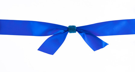 blue bow isolated on white background