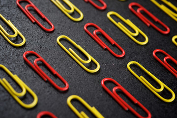 Paperclips close up