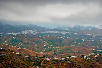View at Frigiliana and the Sierra de Almijara Costa del Sol Andalucia Spain